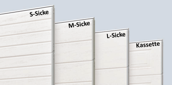 Sicken- & Kassettenoptik der Sectionaloren Beispiele der Sicken- & Kassettenoptik